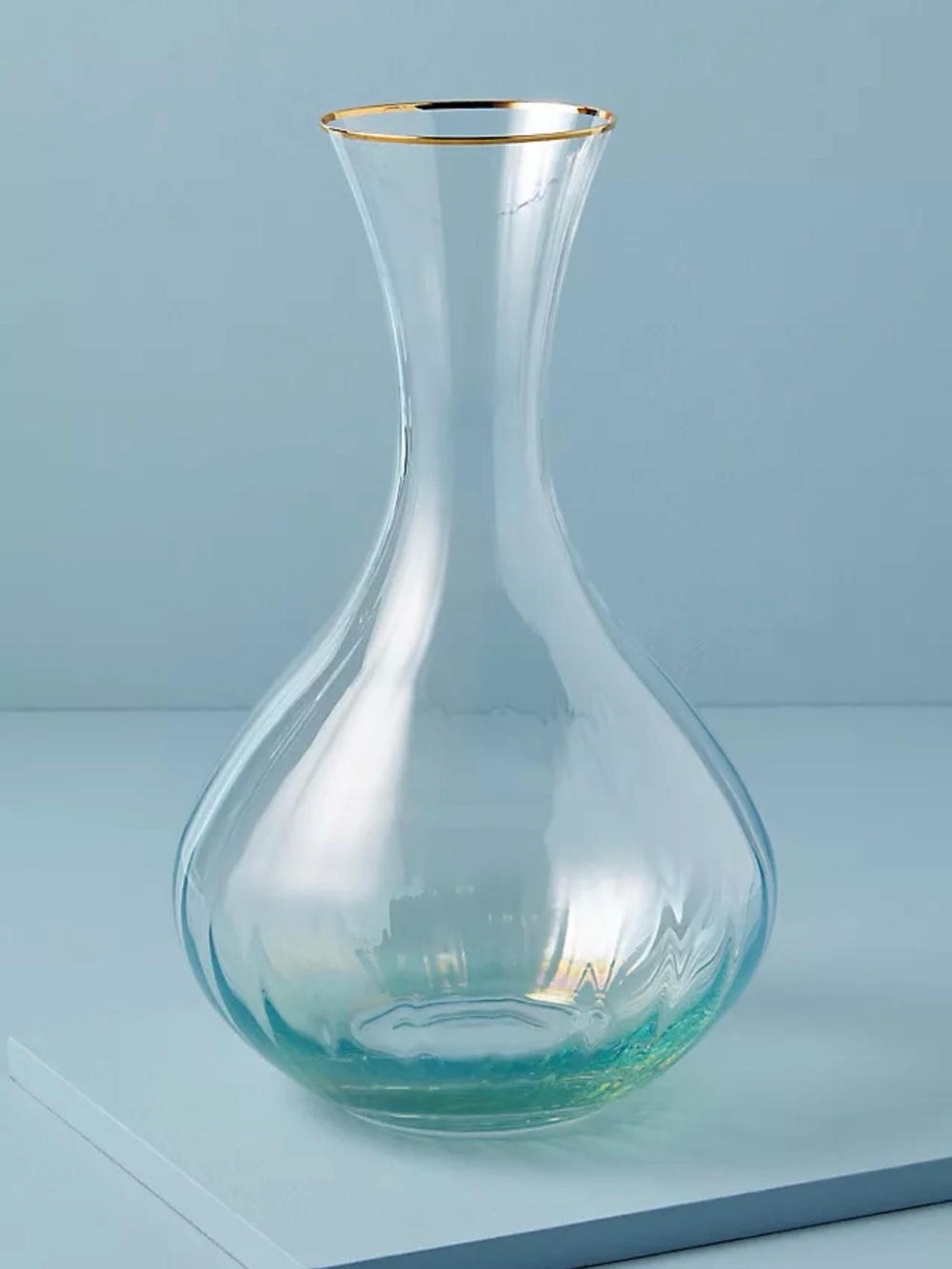 Anthropologie Waterfall Carafe Mint